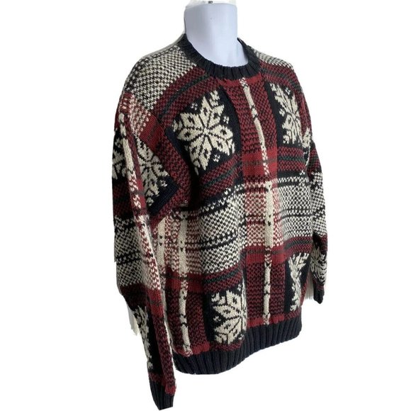 NWT Tommy Hilfiger Hand Knit Thick Wool Blend Sweater Fair Isle $235 Men's L - Picture 6 of 12